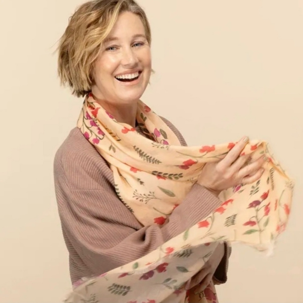 Uncommon Goods April Sweet Pea Floral Scarf